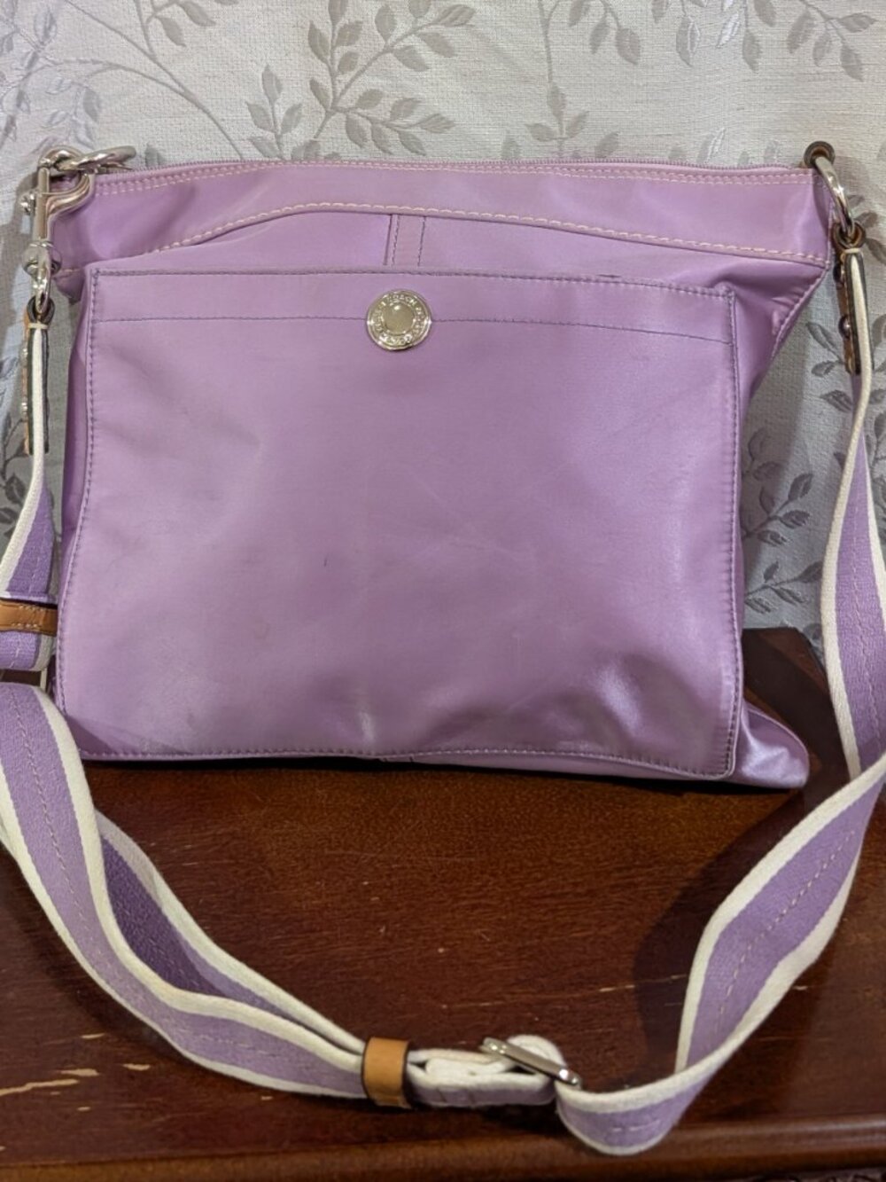 Purple Coach Crossbody Swingpack Bag